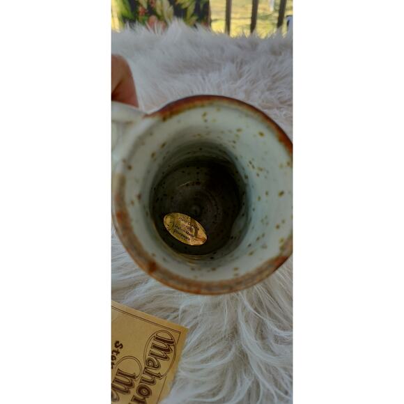 Vintage Mahon Made Stoneware 3D Funny Moustache Face Coffee Mug 5" tall - Picture 5 of 7